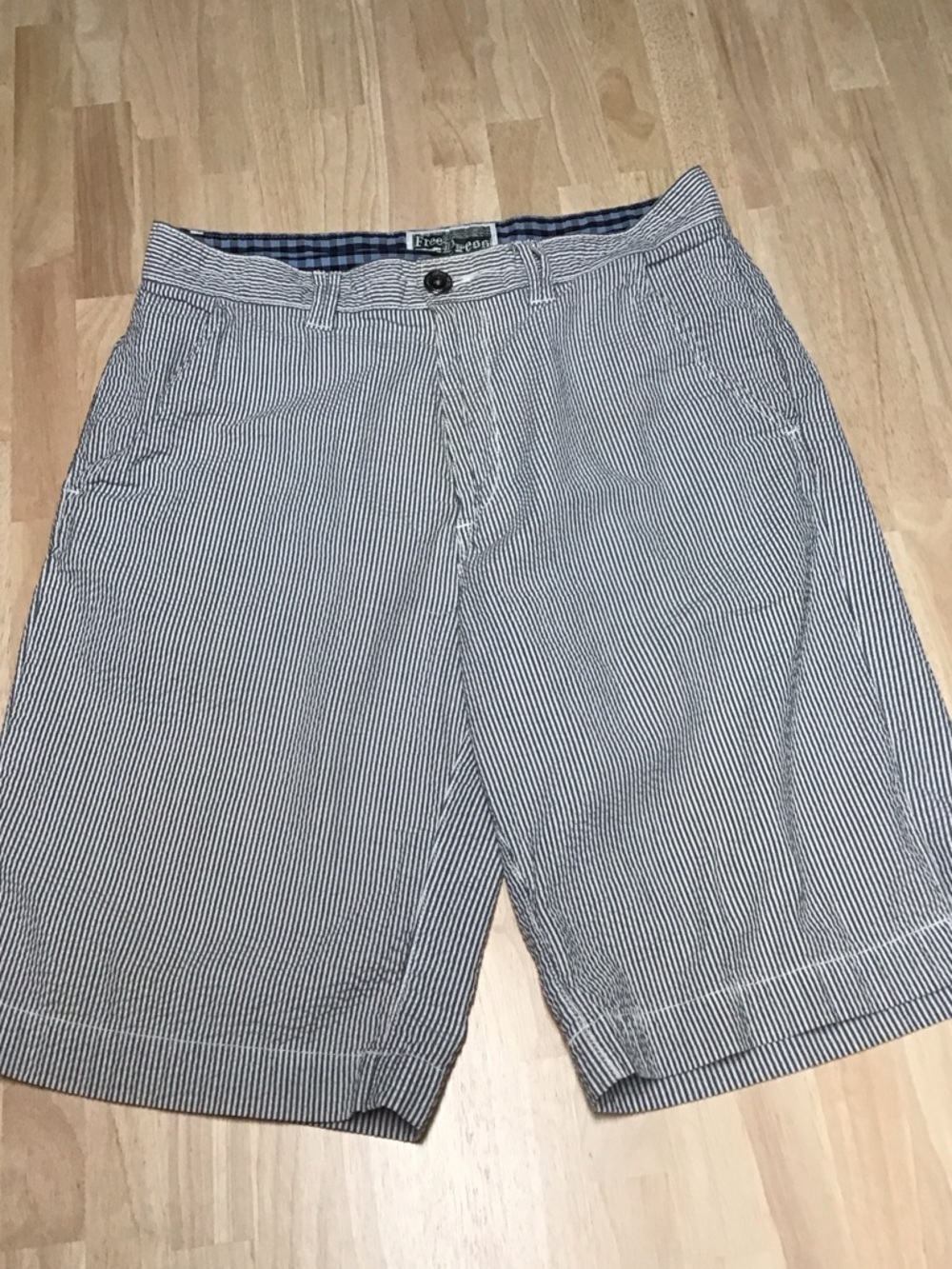 free press Navy and White Pinstripe Flat-Front Men’s Shorts